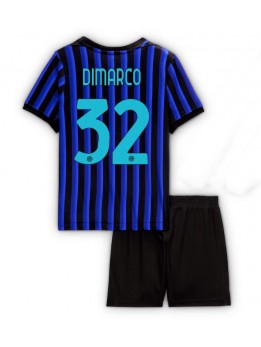 Billige Inter Milan Federico Dimarco #32 Hjemmedraktsett Barn 2025-26 Kortermet (+ Korte bukser)